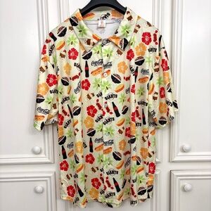 San Francisco Giants MLB Aloha Foodie Hawaiian Shirt SGA Coca Cola Men's XL